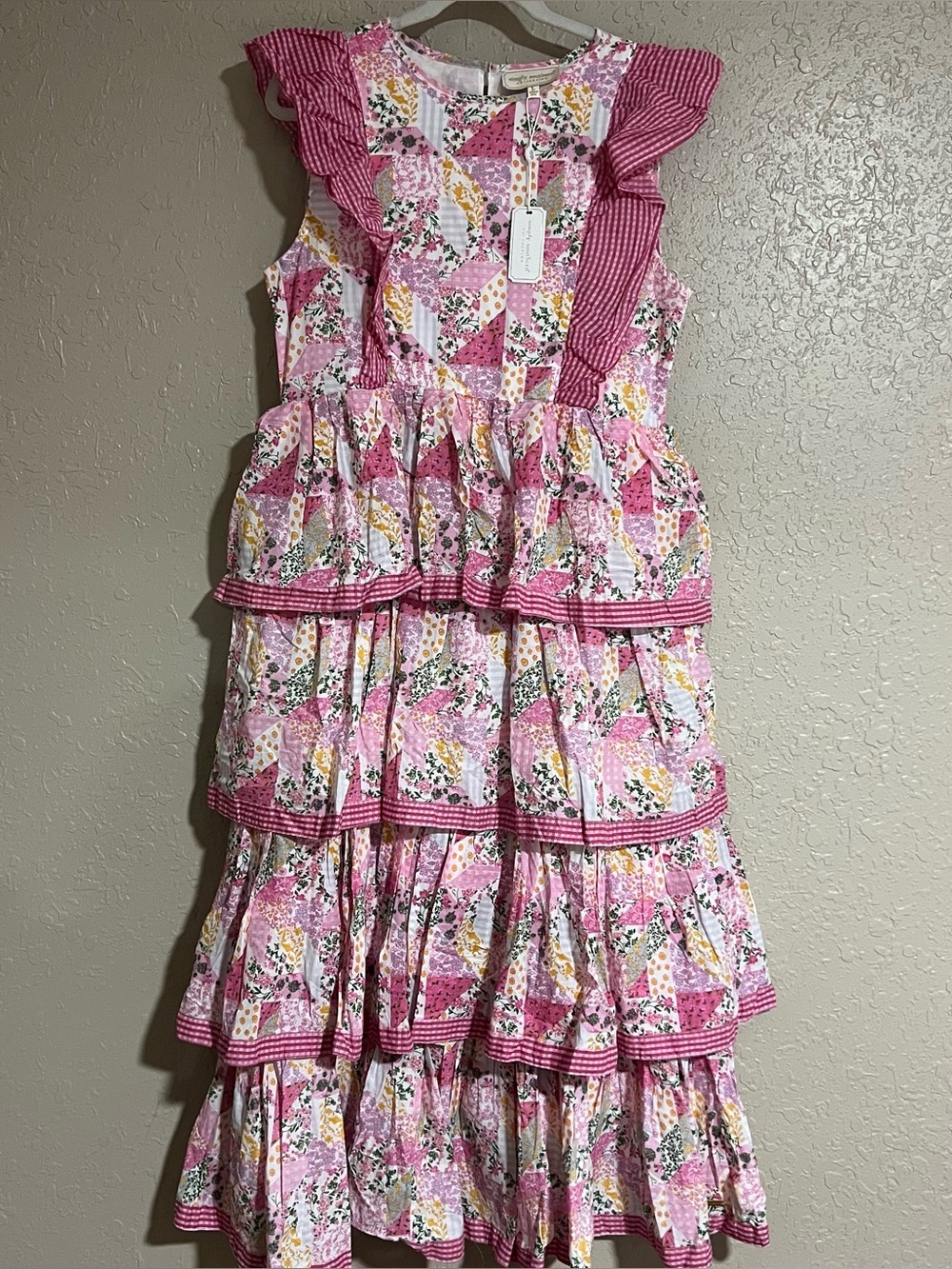 NWT Simply Southern Hailey Floral Patchwork Tiered Maxi Dress Size Large